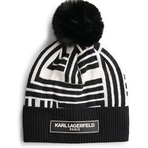 NWT Karl Lagerfeld Pom Beanie